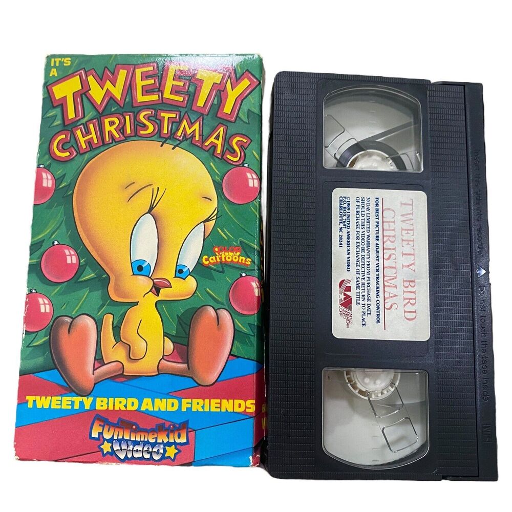 1989 VHS It's A Tweety‎ Christmas Tweety Bird And Friends Color Cartoon